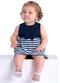 Duduka - Vestido Bebê Estampa Rotativa Folhas  Bege - variação: Azul