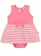 Duduka - Vestido Bebê Estampa Rotativa Folhas  Bege - variação: Rosa