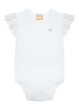 Milon - Body Bebê Menina com Renda Branco - MILON