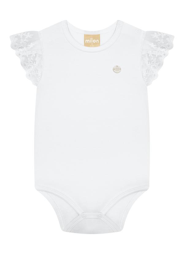 Milon - Body Bebê Menina com Renda Branco
