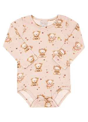 Pulla Bulla - Body Bebe Menina Cotton Leve Rosa - PULLA BULLA