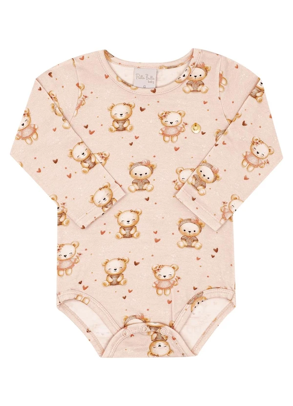 Pulla Bulla - Body Bebe Menina Cotton Leve Rosa