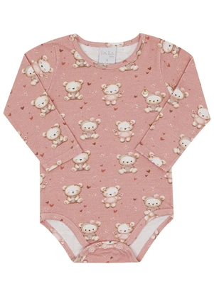 Pulla Bulla - Body Bebe Menina Cotton Leve Rosa - PULLA BULLA