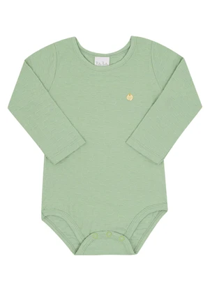 Pulla Bulla - Body Bebe Menina Cotton Leve Trabalhado Verde - PULLA BULLA