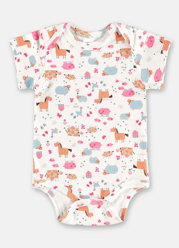 Up Baby - Body Bebê Menina em Suedine Branco