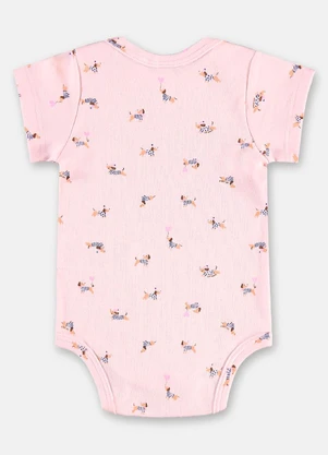 Up Baby - Body Bebê Menina em Suedine Rosa - UP BABY