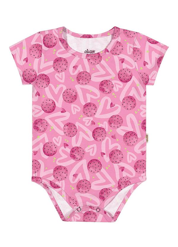 Elian - Body Bebê Menina Estampado Elian Rosa