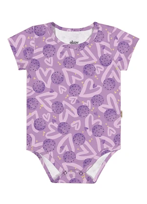 Body Bebê Menina Estampado Elian (Roxo) - ELIAN