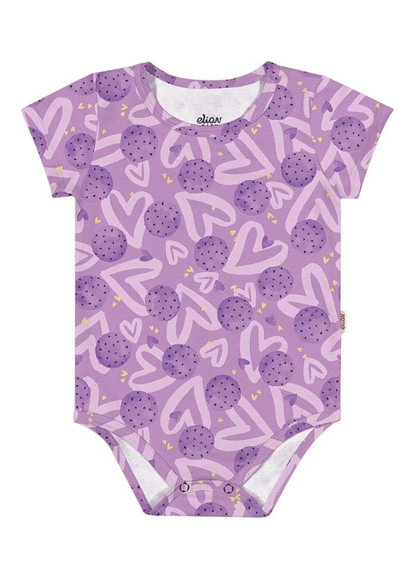 Elian - Body Bebê Menina Estampado Elian Roxo