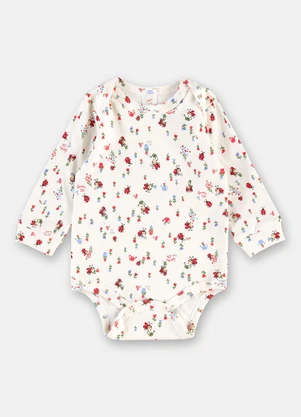Up Baby - Body Bebê Menina Flores Branco - UP BABY