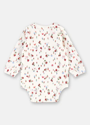 Up Baby - Body Bebê Menina Flores Branco - UP BABY