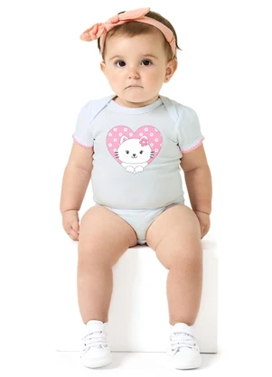 Kyly - Body Bebê Menina Gatinho Branco - KYLY
