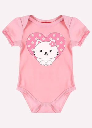 Kyly - Body Bebê Menina Gatinho Rosa - KYLY