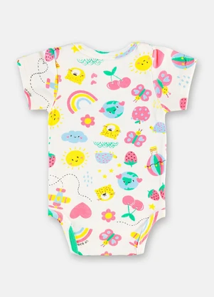 Up Baby - Body Bebê Menina Suedine Estampado - UP BABY