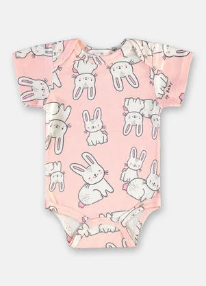 Up Baby - Body Bebê Menina Suedine Estampado - UP BABY