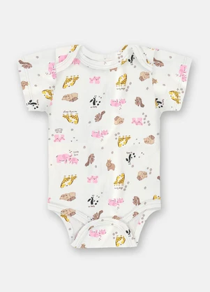 Up Baby - Body Bebê Menina Suedine Estampado - UP BABY