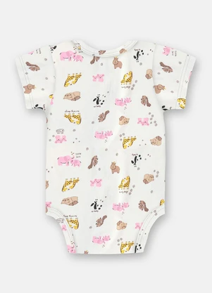 Up Baby - Body Bebê Menina Suedine Estampado - UP BABY