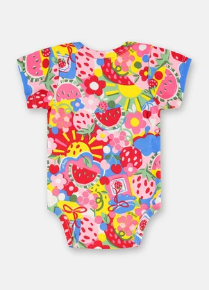 Up Baby - Body Bebê Menina Suedine Estampado - UP BABY