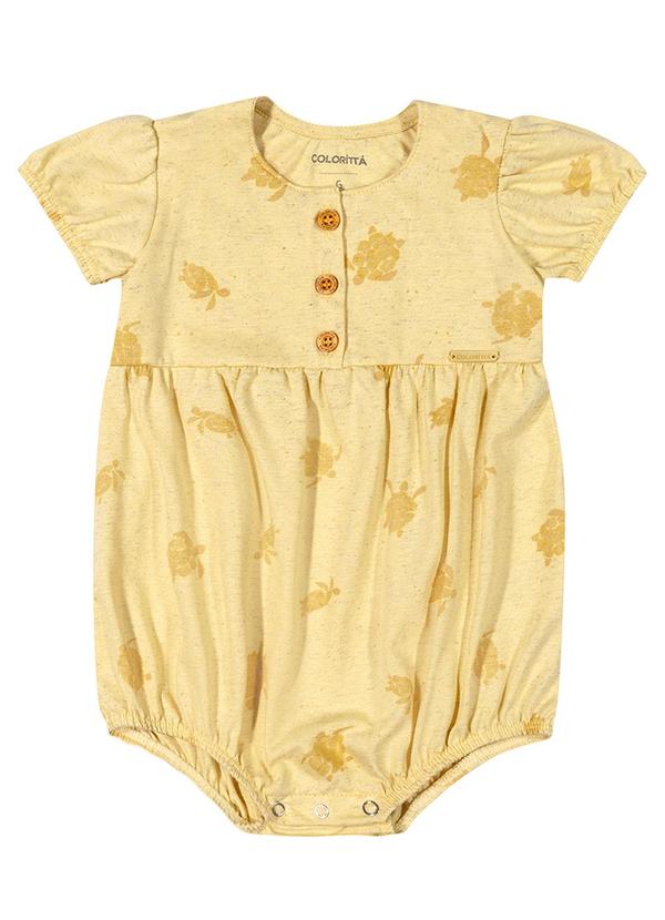 Colorittá - Body Bebê Menina Tartarugas Colorittá Amarelo