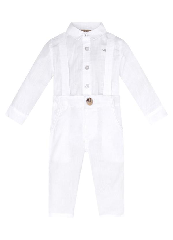 Milon - Body Bebê Menino em Algodão Branco