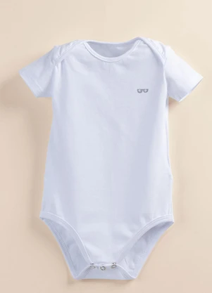 Bugbee - Body Bebê Minimal em Cotton Branco - BUGBEE