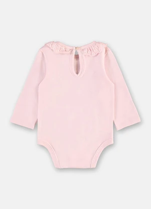 Up Baby - Body Bebê Suedine Gola Renda Rosa - UP BABY