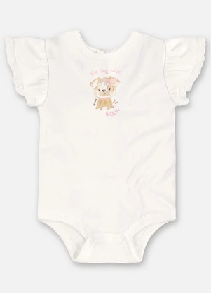Up Baby - Body Cachorrinho Bebê Menina Bege - UP BABY