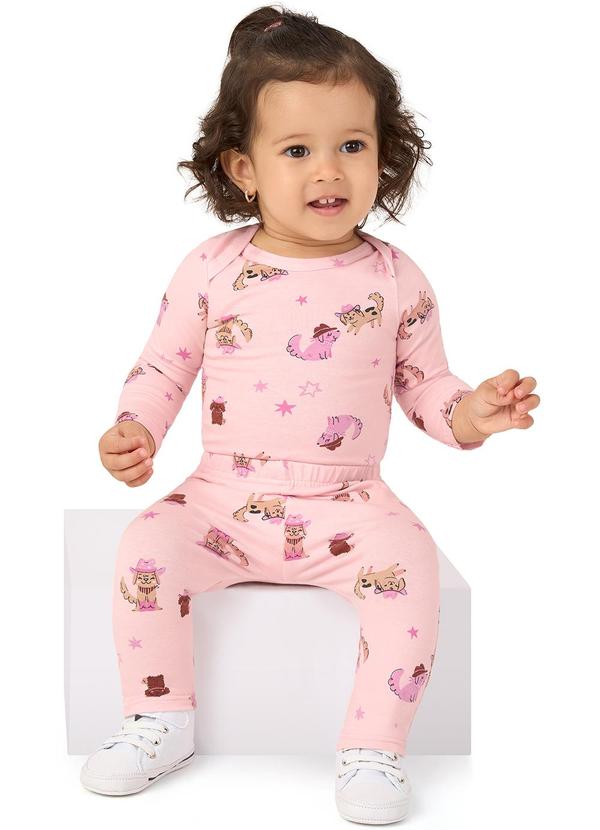 Malwee Kids - Body Cachorrinhos CountryRosa