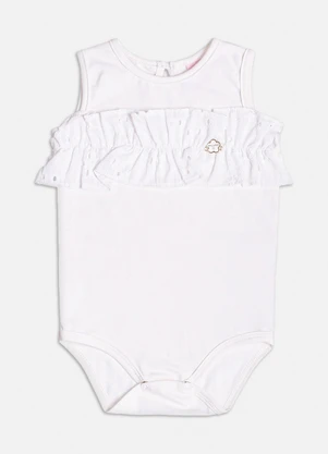 Momi - Body com Babado de Laise Off White - MOMI