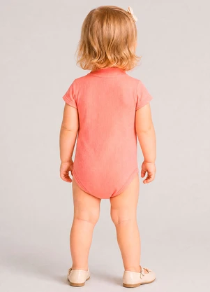 Marlan - Body com Bolso e Textura Canelada Laranja - MARLAN