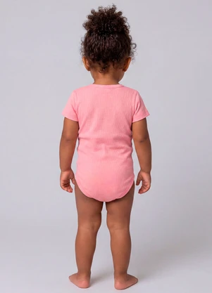 Marlan - Body com Bolso e Textura Canelada Rosa - MARLAN