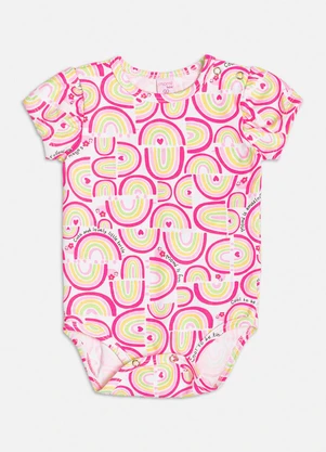 Momi - Body com Estampa de Arco-Íris Preto - MOMI