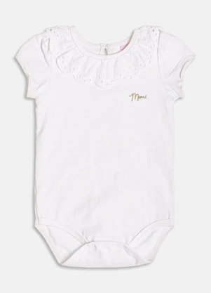 Momi - Body com Golinha Bordada Branco - MOMI