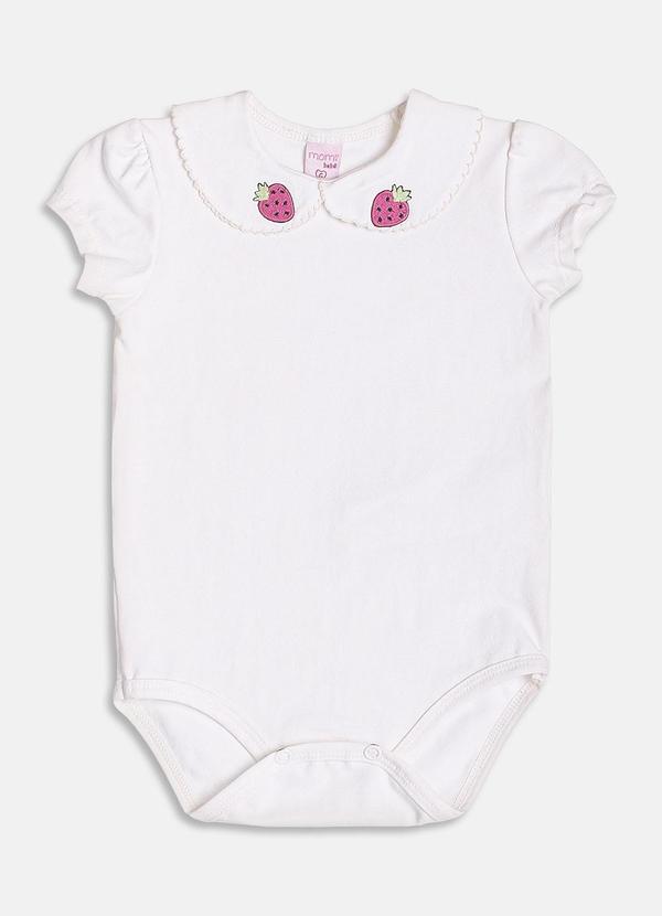 Momi - Body com Golinha e Patch de Morango Branco
