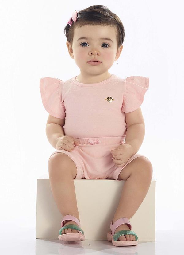 Pulla Bulla - Body Cotton Leve Trabalhado Rosa