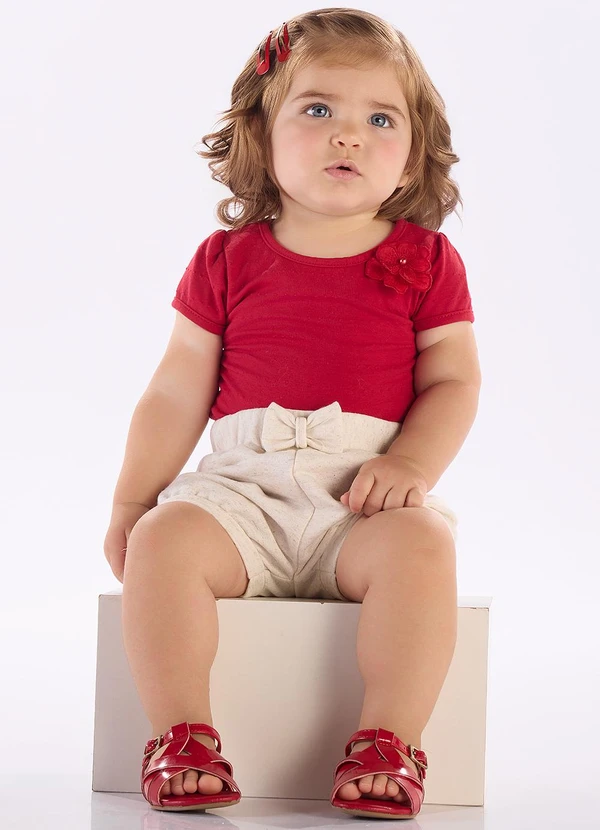 Pulla Bulla - Body Cotton Leve Trabalhado Vermelho