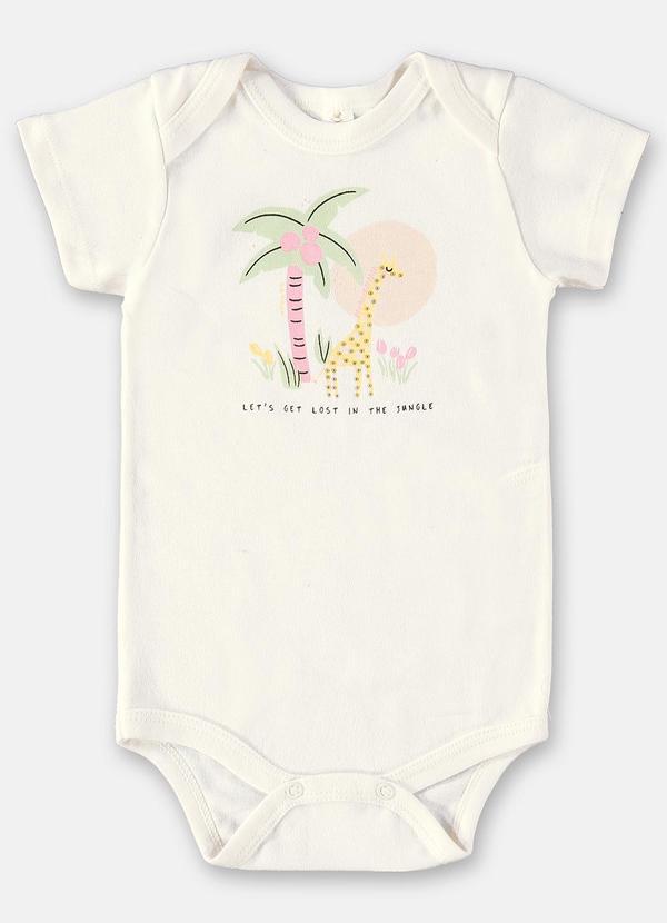 Up Baby - Body Curto Girafinha para Bebês Off White