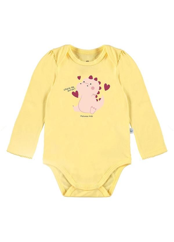 Malwee Kids - Body Dinossauro Menina Amarelo
