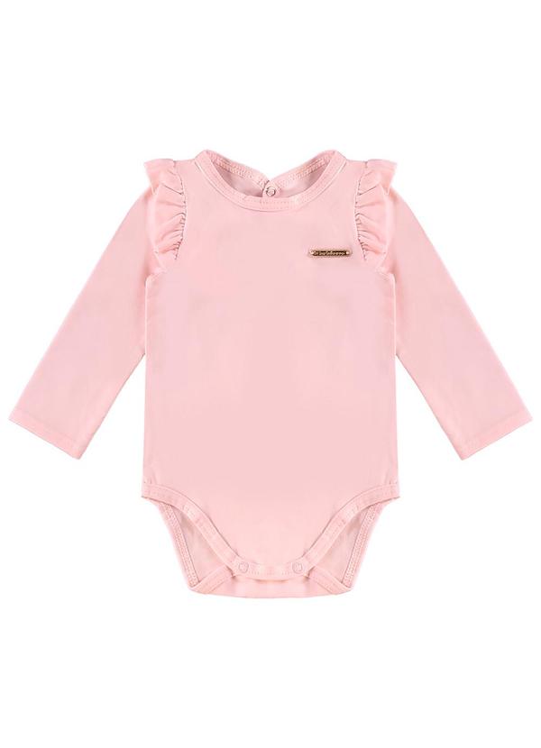 Carinhoso - Body em Cotton com Babado Menina Rosa 2