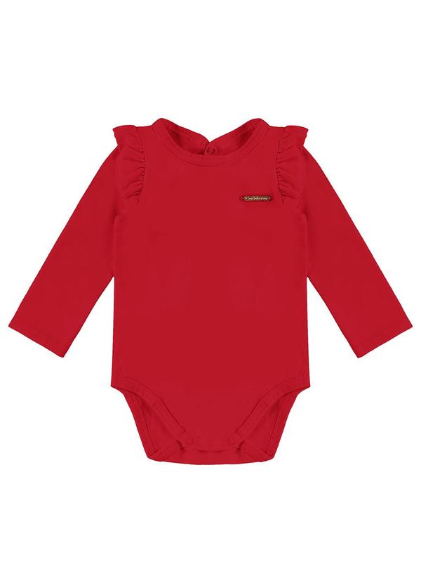 Carinhoso - Body em Cotton com Babado Vermelho