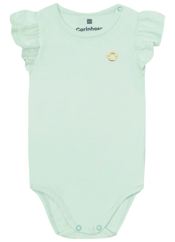 Carinhoso - Body em Cotton com Babados Verde Água