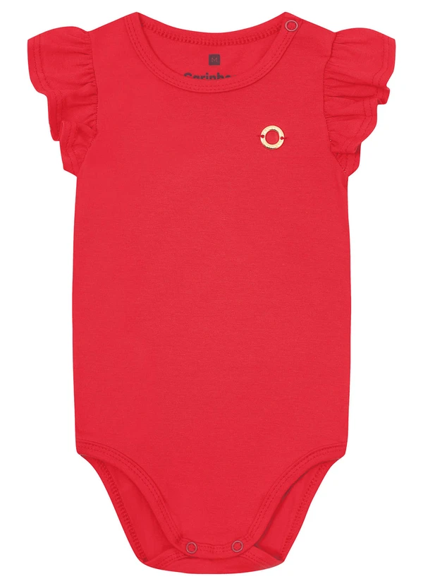 Carinhoso - Body em Cotton com Babados Vermelho