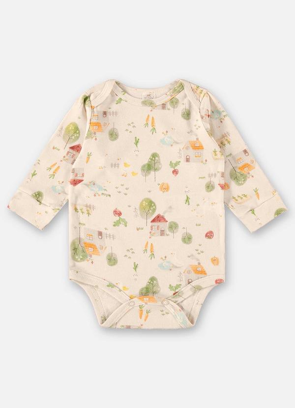 Up Baby - Body em Suedine para Bebê Menina Bege