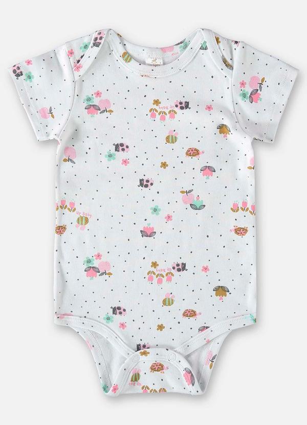 Up Baby - Body em Suedine para Bebê Menina Branco