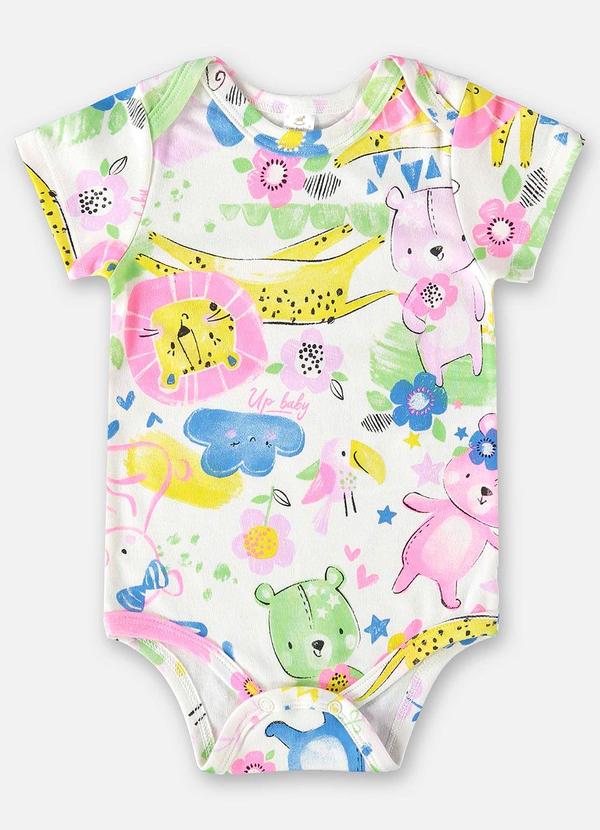 Up Baby - Body em Suedine para Bebê Menina Off White