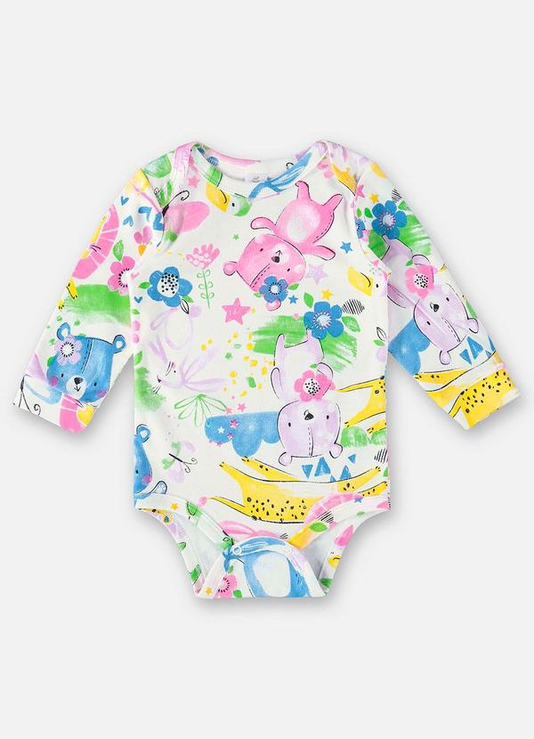 Up Baby - Body em Suedine para Bebê Menina Off White