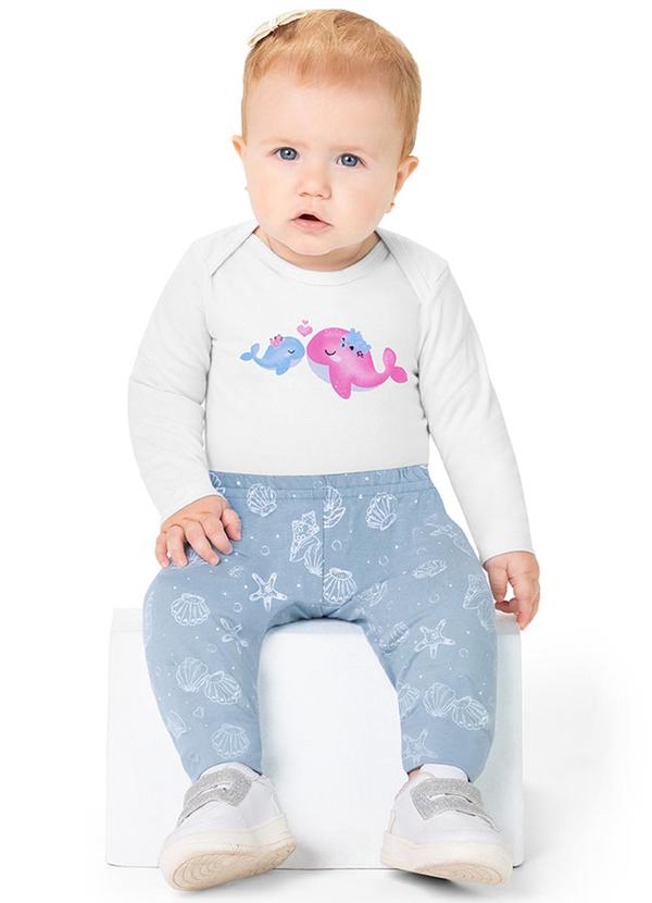 Alenice - Body Estampado Baleia Menina Branco 2