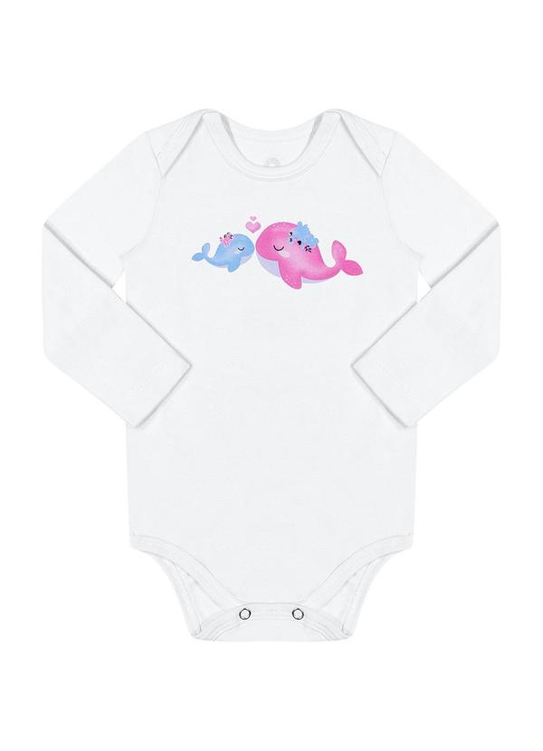Alenice - Body Estampado Baleia Menina Branco 3