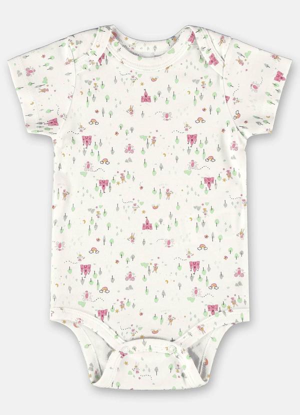 Up Baby - Body Estampado Bebê Menina Bege