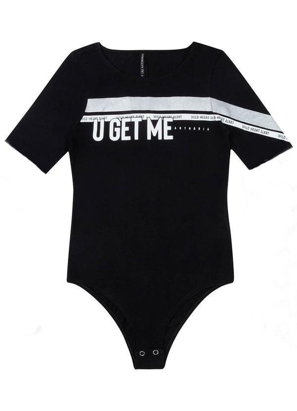 Authoria - Body Feminino com Estampa Preto